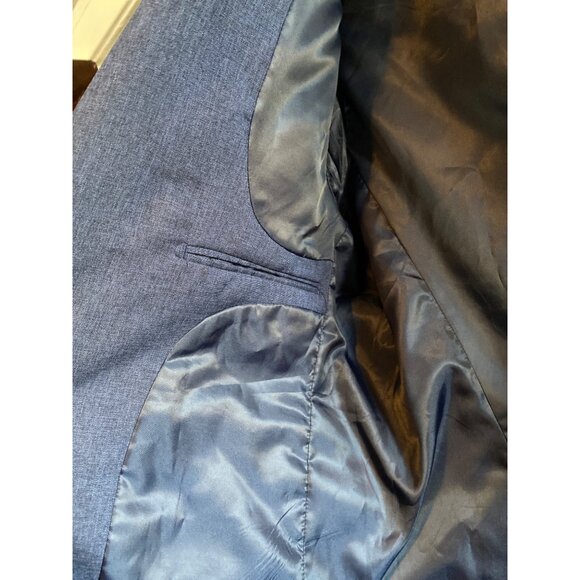 Mens Coofandy Navy Blue Blazer Jacket XL 100% Polyester Single-Breasted Two-Butt - Picture 5 of 7